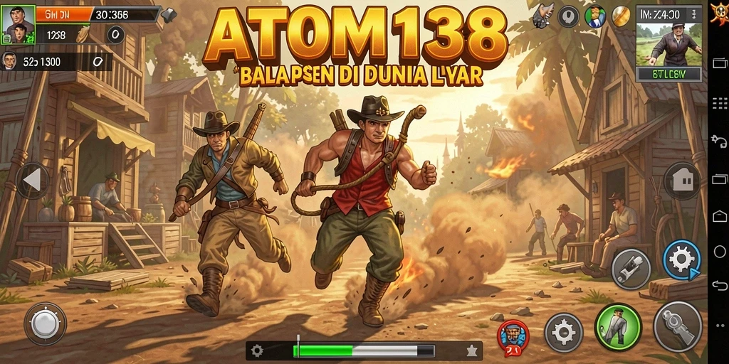 Tampilan gameplay seru dari ATOM138 saat balapan di trek yang menantang.