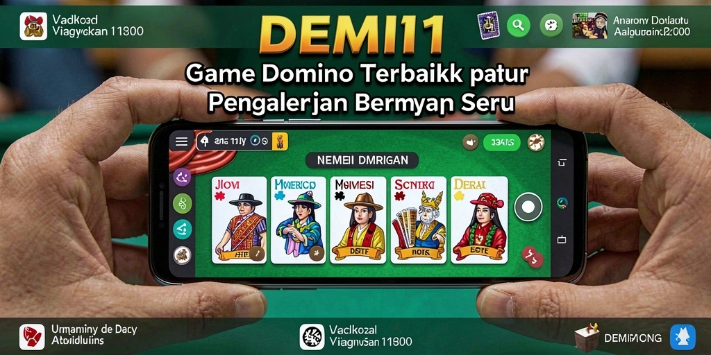 Screenshot utama DEMI11 menampilkan gameplay domino yang seru dan interaktif.