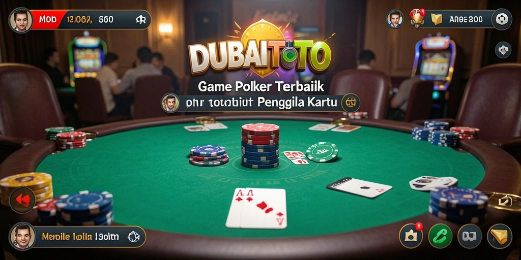 Tampilan gameplay DUBAITOTO yang menegangkan dan seru dalam permainan poker.