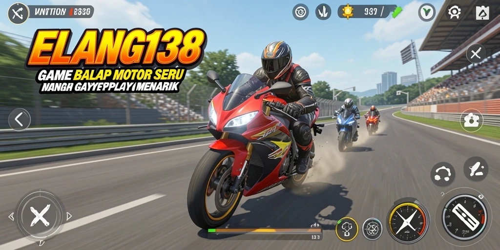 Tampilan gameplay ELANG138 dengan balapan motor yang mendebarkan.
