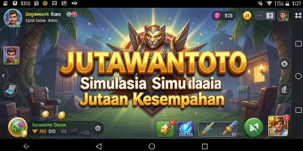 Screenshot gameplay JUTAWANTOTO menunjukkan interaksi dan strategi pemain.