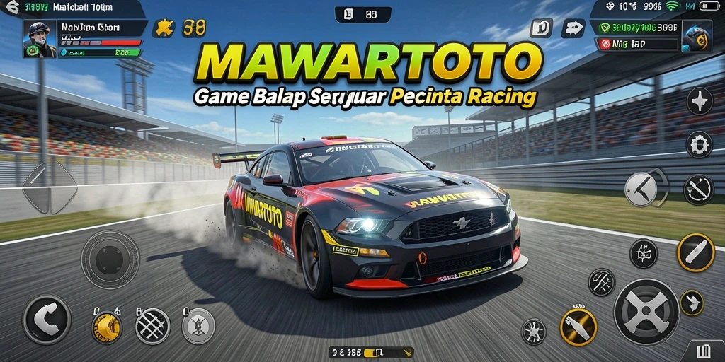 Tampilan balapan seru dalam gameplay MAWARTOTO.