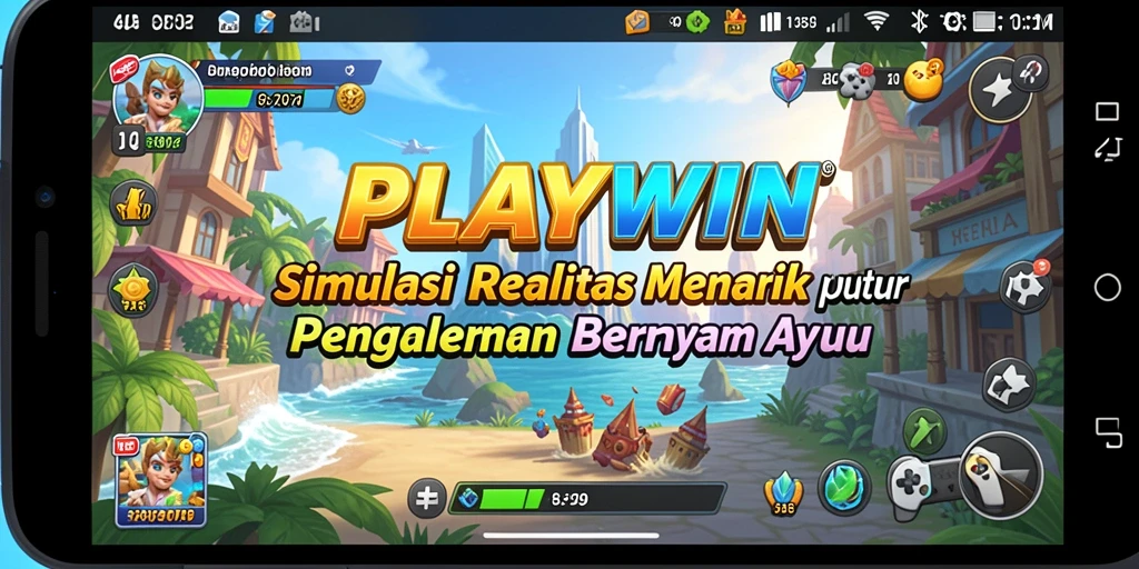 Tampilan utama gameplay PLAYWIN yang menampilkan dunia simulasi yang menarik.