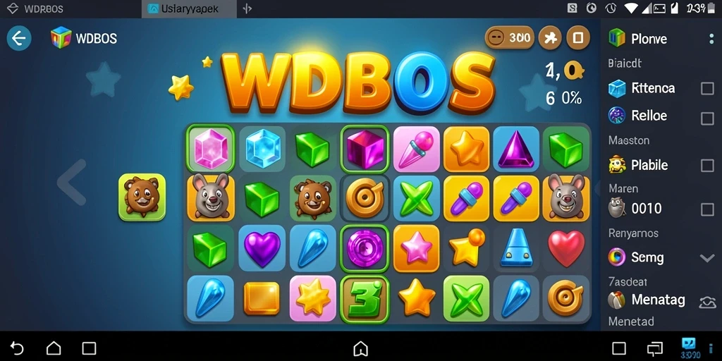 Tampilan gameplay WDBOS yang penuh warna dan seru.